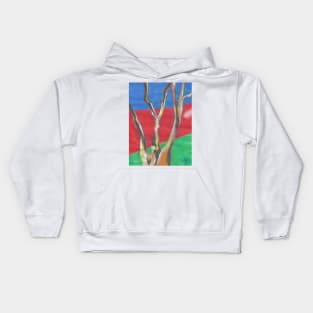 abstract art dry tree multicolor original ilustration Kids Hoodie